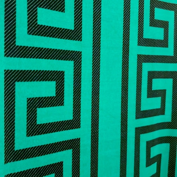 M Dress Sleeveless Stretchy Green w Black Design for Summer - Picture 3 of 8